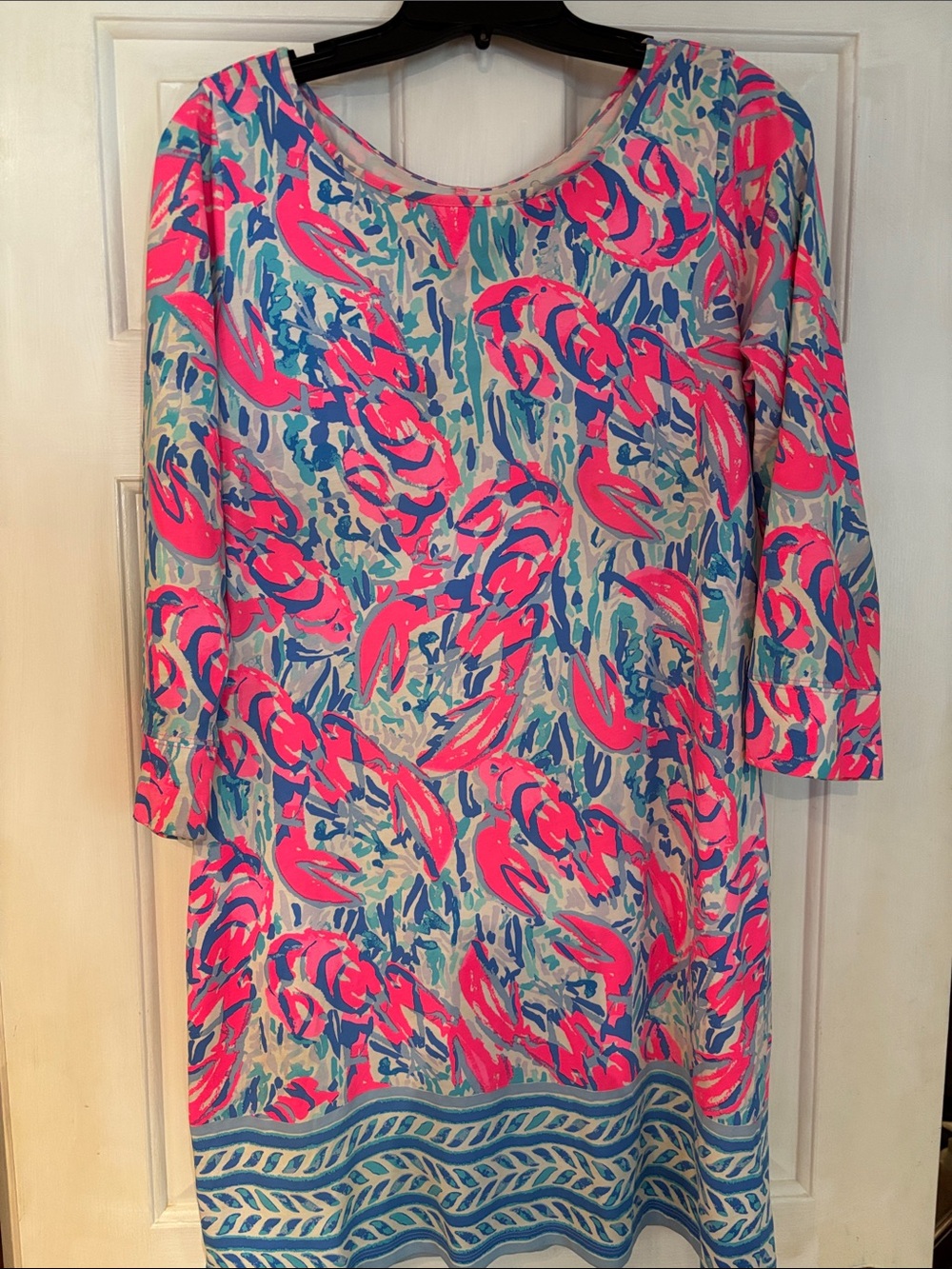 Lilly Pulitzer Neon Pink & Blue Floral Dress